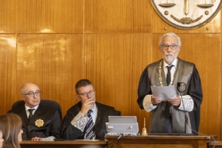 El presidente del Tribunal Superior de Justicia de les Illes Balears, Carlos Gómez Martínez, durante su intervención en el acto de Apertura del año judicial en Balears